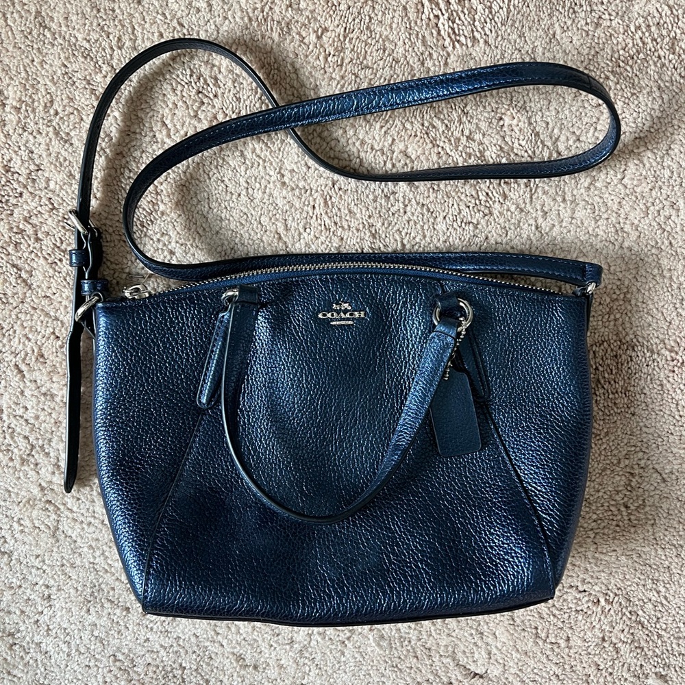 Metallic Blue Coach purse